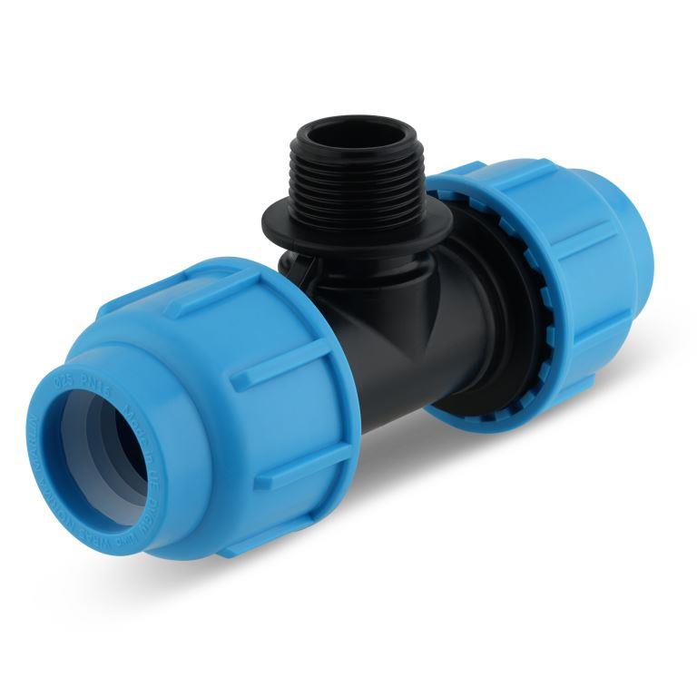 32mm MDPE Tee x 1" Male BSP Plastics Express